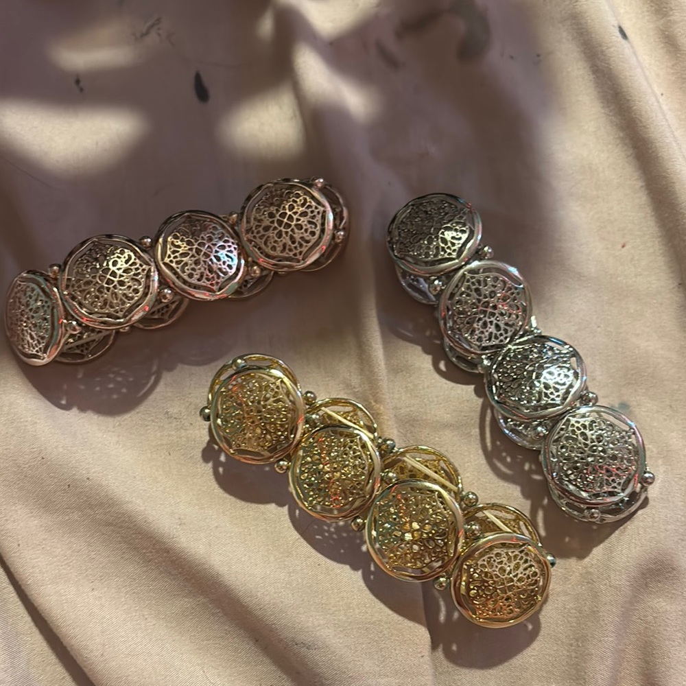 Elegant Gold and Silver Filigree Bracelets